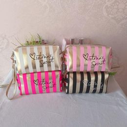 Cosmetic Bags & Cases STRIPED MAKEUP CASE BAG CLUTCH POUCHCosmetic