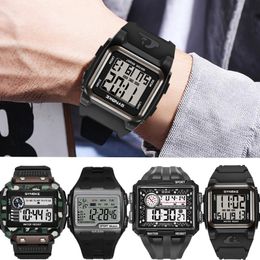 Wristwatches Men Digital Watch Sports Big Square Dial Waterproof Multi-function Chronograph Alarm Watches For Reloj HombreWristwatches