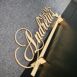 Custom Personalised Mr&Mrs Last Name Table name Sweetheart Wedding Decoration Supplies Wood Place Sign 220618