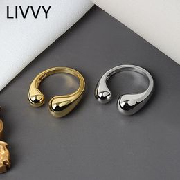 Silver Color Jewelry Double Ball Beads Opening Rings For Women Couple Trend Fashion Jewelry Gift