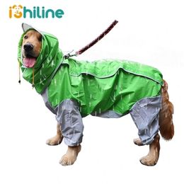 Pet Small Large Dog Raincoat Waterproof Clothes For Big Dogs Jumpsuit Rain Coat Hooded Overalls Cloak Labrador Golden Retriever Y200917