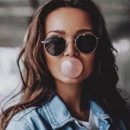 Sunglasses Luxury Mirror Women/Men Brand Designer Glasses Lady Round Sun Street Beat GafasSunglassesSunglasses