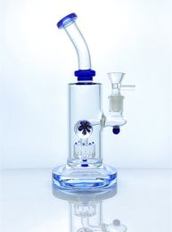 Glass hookah oil rig with a blue ball 14 mm joint (GW-363)