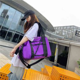 Duffel Bags Nylon Travel Bag Woman Hand Luggage Duffle s Large Capacity Shoulder Crossbody Men Casual Sports Chain Handbags 220728