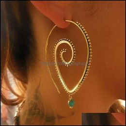 Hoop Hie Earrings Jewelry Hyperbole Gear For Women Girls Spiral Type Alloy Earring Bohemian Ear Rings Fahsion Drop Delivery 2021 Kyp2A
