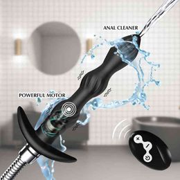 NXY Vibrators Wireless Remote Control Hollow Anal Plug Shower 8-Frequency Vibrations Prostate Massager Sex Game Butt Adult Toy 220427