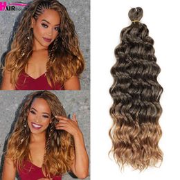 Ocean Wave Crochet Braid Hair Hawaii Curl style Natural Synthetic Braiding Extensions Pink 613 Expo City 220610