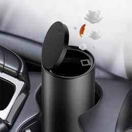 Car Styling Trash Bin Organizer Alloy Garbage Can Holder Car Rubbish Basket Bin Storage Bucket Holder Trash Bin And Garbage Bag