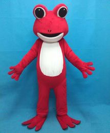 Rose red frog cartoon mascot costumes High quality easy to wear adult size advertising outfit for christmas carnival party