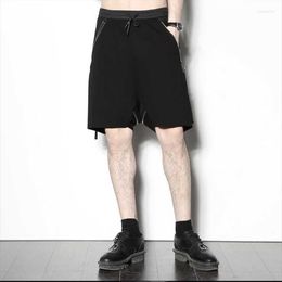 Men's Shorts Men's Casual Summer Dark Elastic Waist Large Zipper Splicing Design Low-Grade Loose Fashion Versatile