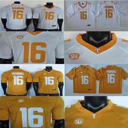 2019 College Football Jersey Peyton Manning 16 Jersey Rare Tennessee Volunteers Jerseys White Yellow 150TH Patch