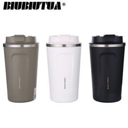 BIUBIUTUA 380 & 510ml 304 Stainless Steel Thermo Cup Coffee Mug with Lid Car Water Bottle Vacuum Flasks Thermocup for Gift Y200107