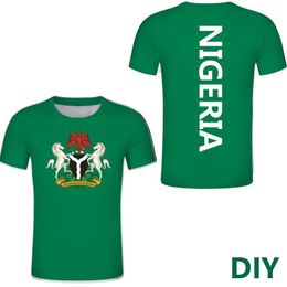 Nigeria t shirt DIY Free Custom Name Black t shirt Jersey Nation Flag Guinea text p o n casual tshirt clothing 220611