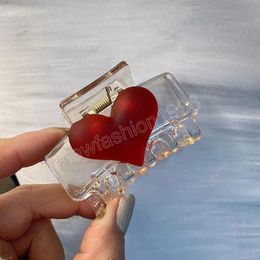 Ins Style Acrylic Hair Clip Red Heart Hair Claw Women Girls Sweet Barrettes Korean Fashion Hair Accessories