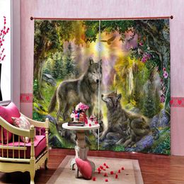 high quality Blackout Curtain HD printing animal Window 3D Curtains For Living Room Bedroom Hotel darkened interior