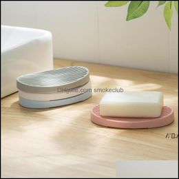 Sile Soap Dishes Saver Holder Plate Non-Slip Bathroom Fashion Candy Colour Storage Rack Container Rrf14053 Drop Delivery 2021 Accessories Bat