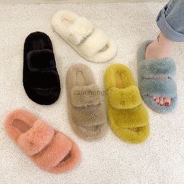 Warm Fluffy Slippers 2022 New Home Slippers Faux Fur Slippers Women Winter Cotton Home Slides Indoor Non Slip Floor Plush Shoes G220816