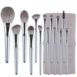 Makeup Brushes Professional 14pcs Aluminium Brush Set Premium Synthetic Foundation Face Powder Eyeshadow Kabuki KitMakeup
