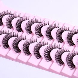 Thick False Eyelashes D Curved Russian Strip Multilayer Fake Lashes Hand Made Reusable