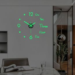 Wall Clocks 3D Luminous DIY Clock Home Simplicity Silent Fashion Living Room Creative Stickers Bedroom ClockWall