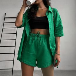 Pour Pyjama Femme Summer Women's Home Clothes Solid Suits with Shorts Floral Print Pamas Turn Down Collar Pijamas Fashion 220421