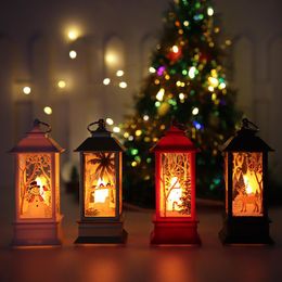 Christmas Decorations Plastic Candlestick Lamp Ins Snowman Desktop Ornaments LED Candle Light Storm Lantern Party Game OrnamentsChristmas