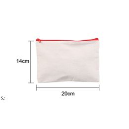 Sublimation Blank Storage Bags Canvas Zipper Student Pencil Case Heat Transfer DIY Painting Handbag Cosmetic Bag BBE13800