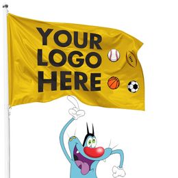 custom outdoor banners UK - Custom Logo 3x5FT Sublimation Blanks Flags And Banners Outdoor Company Advertising Club Parade Sport 90x150cm 100D Polyester
