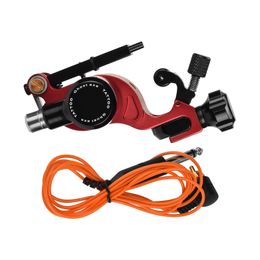 Electroplating Aluminium alloy rotary motor tattoo machine with hook line 1pc red flame hollow cup shrapnel