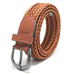 Belts Classic Braided Belt Metal Buckle Rope Waistband Casual Dress Jeans Woven Waist Female Mens Unisex Faux Leather GirdleBelts