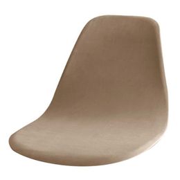 Chair Covers Silver Velvet For Eames Cover Elastic Shell Solid Color Integrated Backrest Cushion CoverChair CoversChair