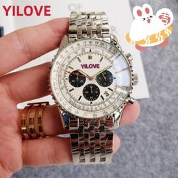 Men Stainless Steel Strap Watch Quartz Imported Movement Clock Waterproof Glass Mirror Multi-function Luminous Layer Business Superior Quality Wristwatches
