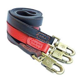 Dog Collars & Leashes Leather Leash 120cm Handmade Lead For Large Dogs Pet Durable Training Medium Big