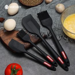 WORTHBUY Silicone Spatula Set HeatResistant NonStick Silicone Utensils Set For Pastry Baking Kitchen Cooking Spatula Oil Brush 220815