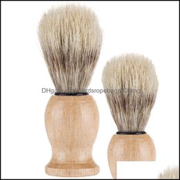 Shaver Cleaning Supplies Housekee Organization Home Garden Nylon Solid Wood Beard Brush Man Male Bristles Shave Tool Shaving Brushes Showe