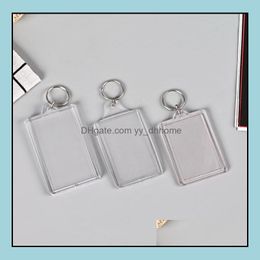 Party Favor Event Supplies Festive Home Garden Acrylic Plastic Blank Keyrings Insert Passport P Dh1Ll