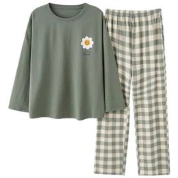 Women's Sleepwear Spring Autumn Women Sleep Lounge Pajama Long Sleeved Pajama Se 220823