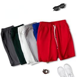 Men's Shorts Summer Fashion Trend Pure Colour Draw Cord Beach For Man Blue Black White Grey Sport Casual ShortsMen's