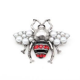 20 Pcs/Lot Custom Brooches Rhinestone Pearl Bee Insect Brooch Pin For Women Decoration/Gift
