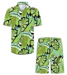 Men's Tracksuits Men Leisure Suit Clothes Beach Sets Male Vocation Wears Summer Hawaiian Shirts And ShortsMen's