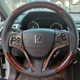 DIY Hand Sewing Steering Wheel Cover For Honda Avancier UR-V 17-21 Wrap Interior Handle Cover Accessories
