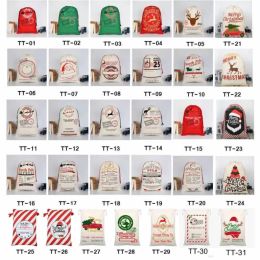 Lowest Price Personalised Christmas Sacks Stocking Xmas Gift Bag Santa Christmas Cotton Linen Sack Holder Drawstring Bag Candy Pouch Favour FY4909 0801