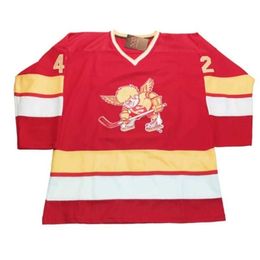 Thr custom hockey jersey size XXS S-XXXL 4XL XXXXL 5XL 6XL 1976 Red Minnesota Fighting Saints Customized Hockey Jersey WHA