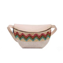 Fanny packs Women's Straw Woven Niche Design Single Shoulder Bag Women's Fashion Messenger Bag Fashion Woven Bag 220627