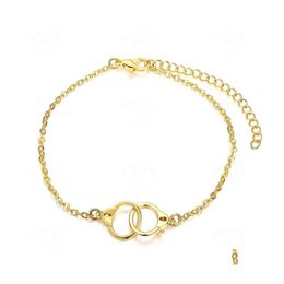 Charm Bracelets 18K Gold Plated Day Gift Creative Romantic European Style Handcuffs Bracelet Hjewelry Drop Delivery Jewellery Dh5Es