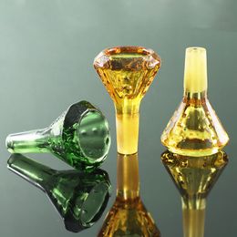 Newest Colourful Diamond Shape smoking dry herb tobacco Bowl 14mm 18mm male Joint for Water Pipes Oil Rigs bong