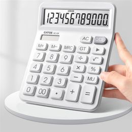Calculators wholesale Simple Business Calculator 12digit Display Large Screen Dual Power Supply Student Accounting Desktop 220510 x0908