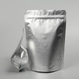 50pcs Thick Stand up Aluminium Foil Zip Lock Bag Resealable Food Moisture-proof Coffee Beans Tea Nuts Salt Meat Heat Sealing Gifts Zipper Storage Pouches