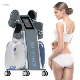 HIEMT Salon use weight loss body slimming cellulite reduction burn fat ems muscle stimulation 4 handles body sculpting machine