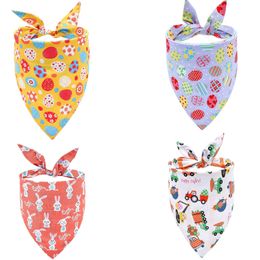 easter scarves Canada - Easter Dog Bandanas 4 Pack,Adjustable and Durable Holiday Scarf Accessories,Reversible Bandana for Small Medium Large Dog Pet Supplies Apparel